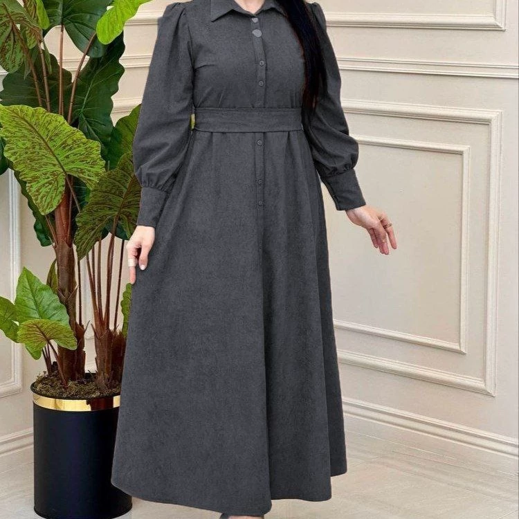 مانتو بلند زنانه پاییزه مخمل کبریتی پیراهن پاییزه کبریتی مانتو پیراهنی ارسال رایگان