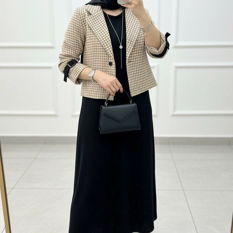 کت و سارافون زنانه پیچازی پاییزه جنس ژاکارد و موهر ارسال رایگان