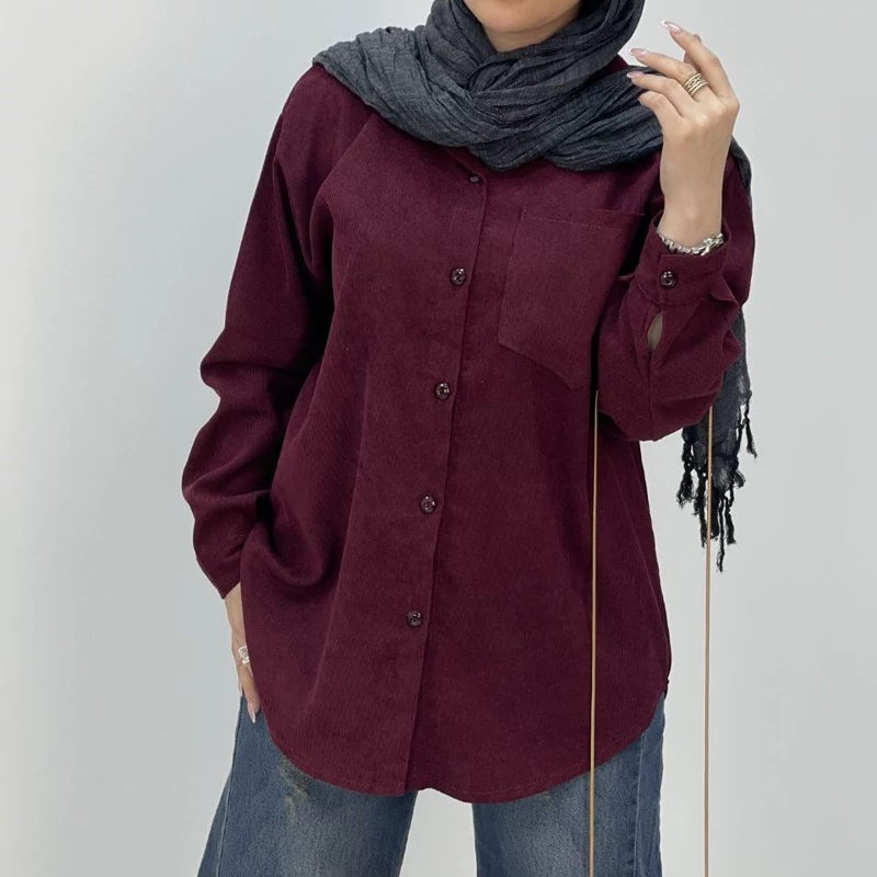 مانتو زنانه پاییزه مخمل کبریتی تک جیب مانتو پاییزه کبریتی ارسال رایگان