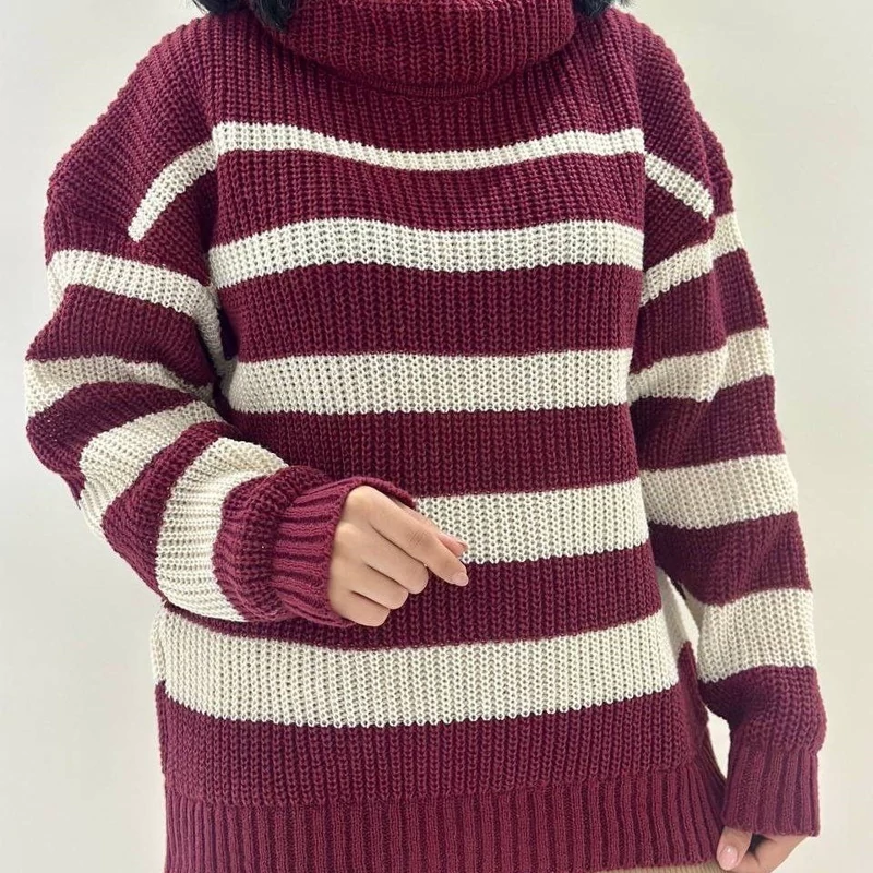 بافت یقه شل زنانه راه راه بافت زنانه یقه شل ارسال رایگان