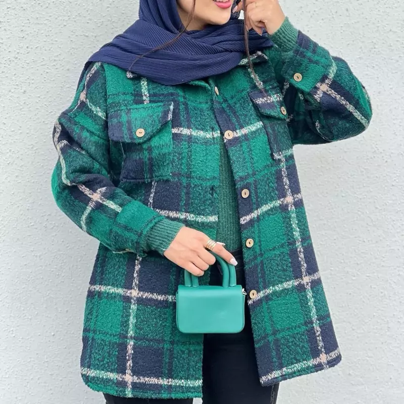 شکت زنانه چهارخونه جنس پشمی ضخیم شکت چهارخونه زنانه مانتو پاییزه با ارسال رایگان