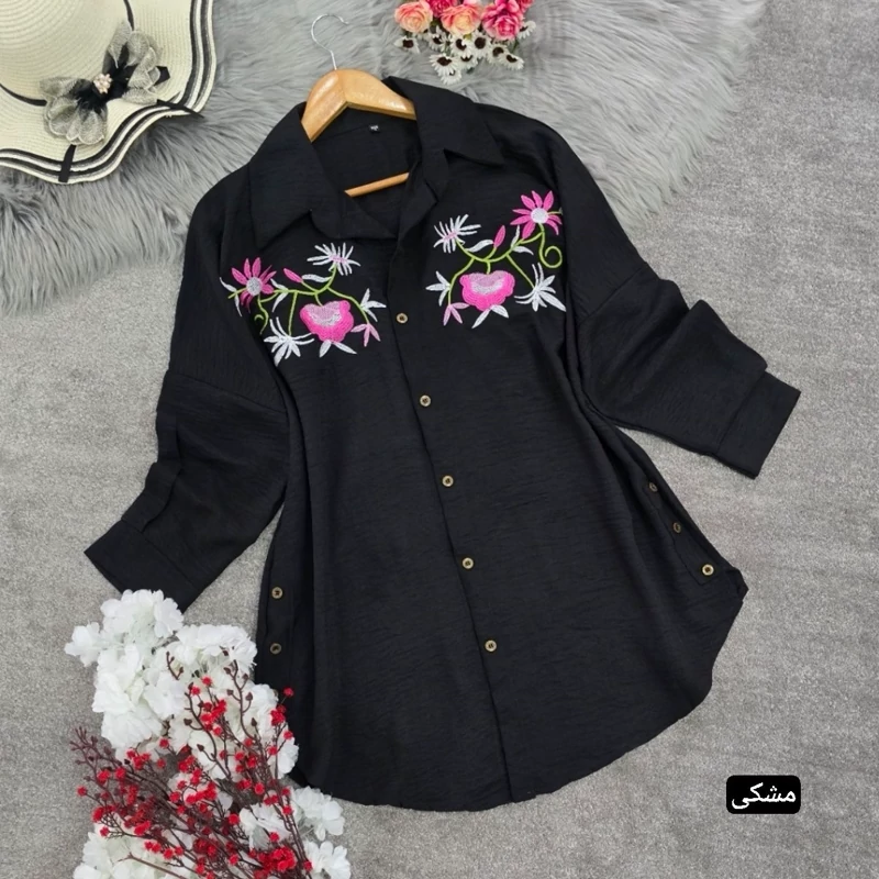 مانتو تابستانه زنانه جنس شانتون خنک تونیک مانتویی زنانه